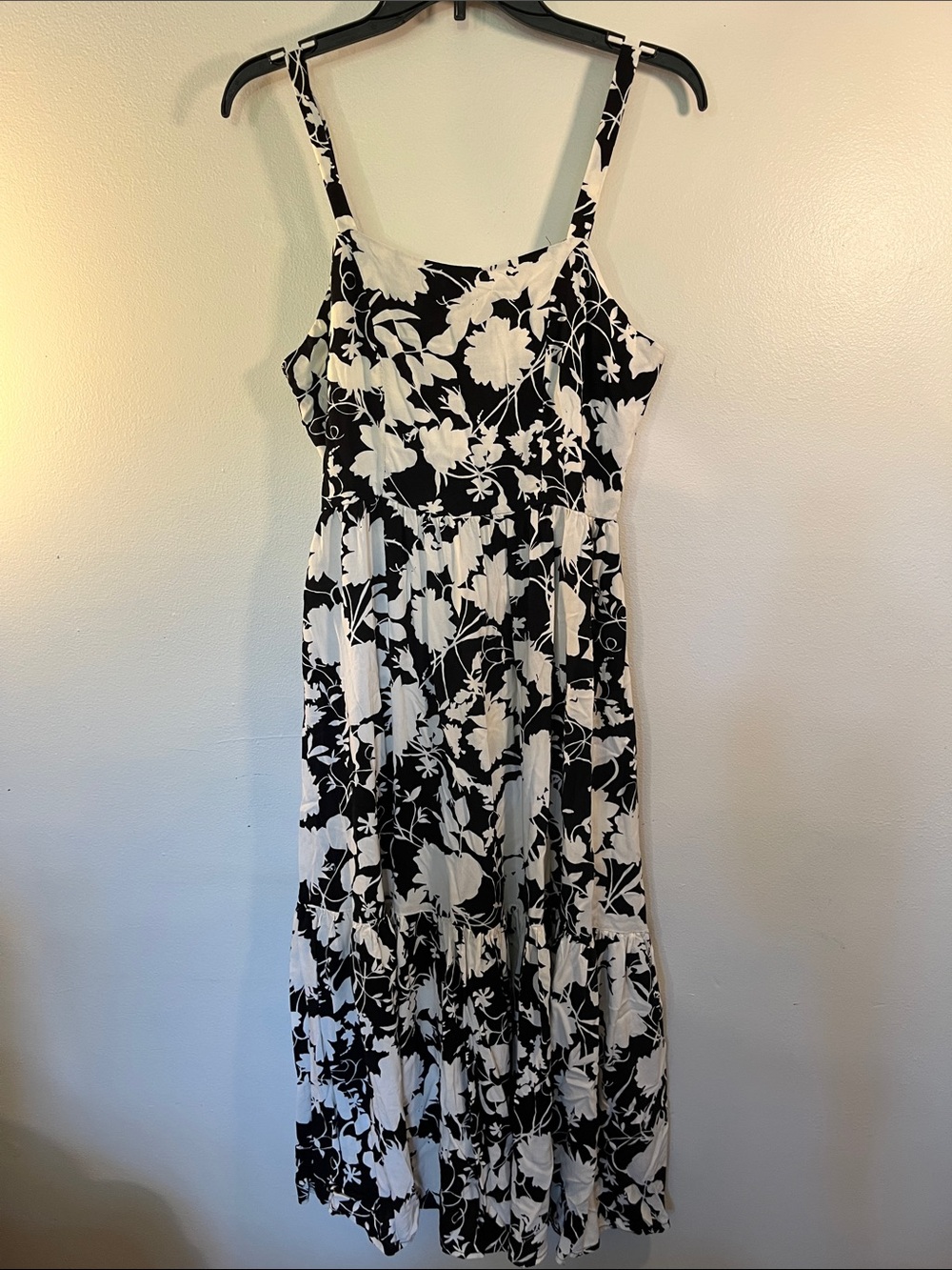 Active USA Black and White Floral Maxi Sundress